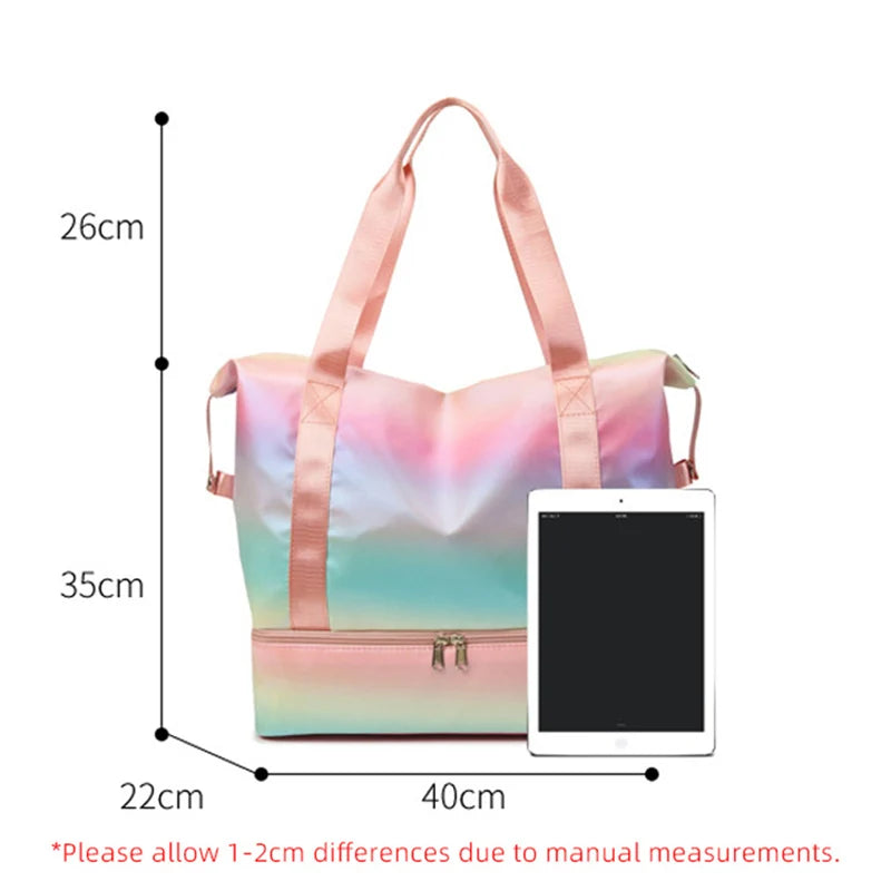 Aurora | Holographic Nylon Weekender Travel Garment Duffle Bag