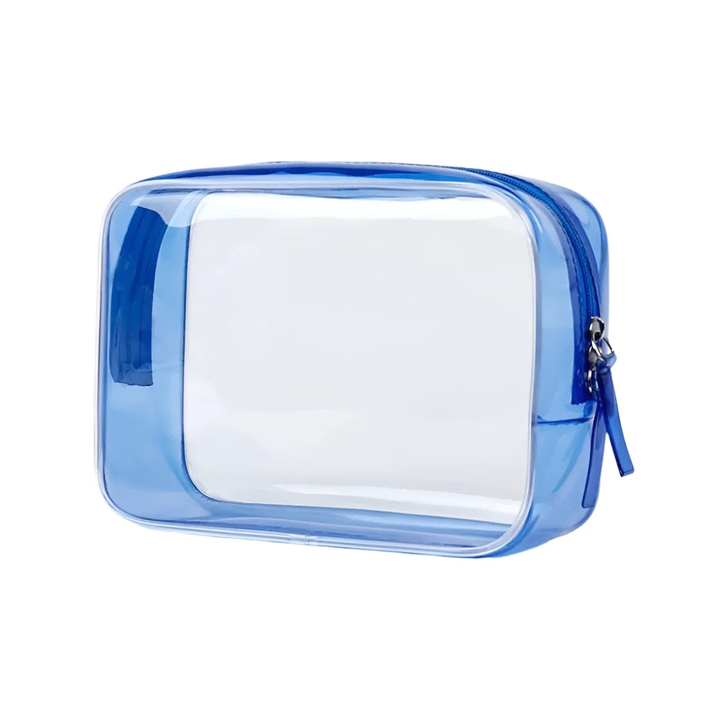 Sam | Clear Plastic Zippered Toiletry Makeup Cosmetic Carry Pouch Bag