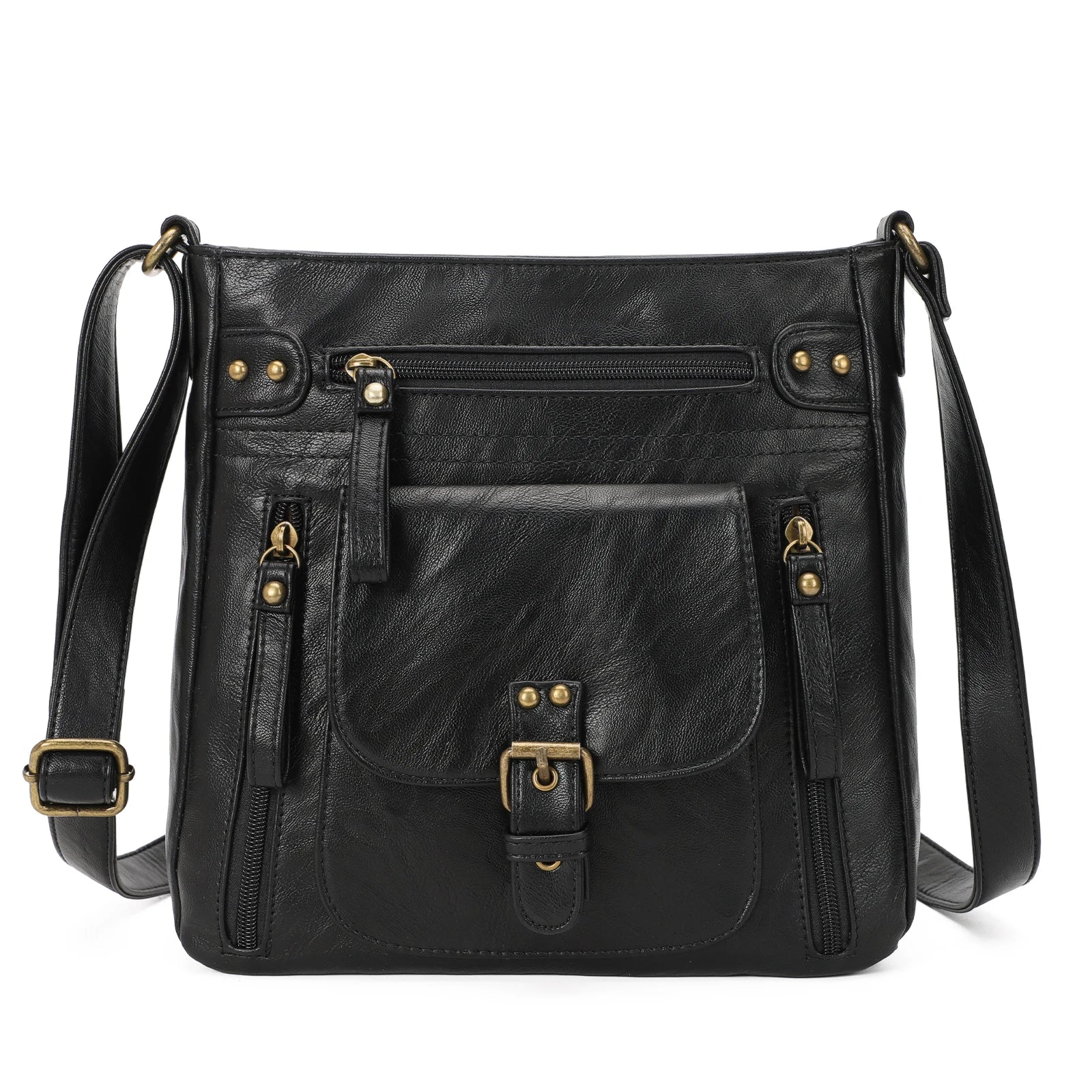 Sienna | Women's Multi-Pocket PU Leather Crossbody Messenger Bag