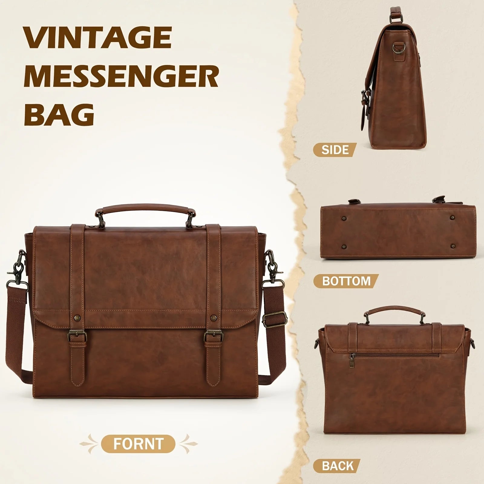 Daniel | Vintage Leather Crossbody Messenger Travel Handbag