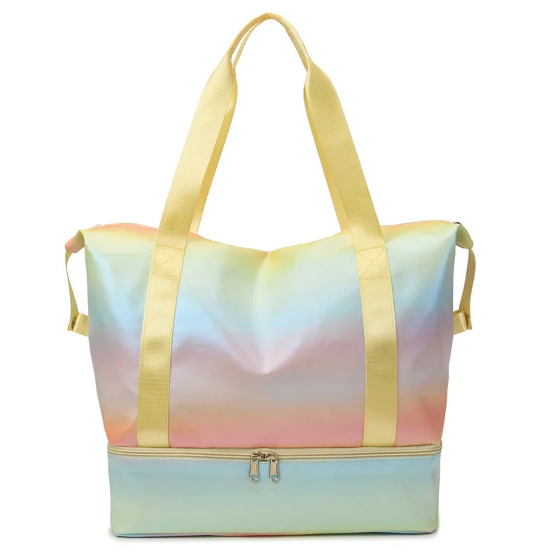 Aurora | Holographic Nylon Weekender Travel Garment Duffle Bag