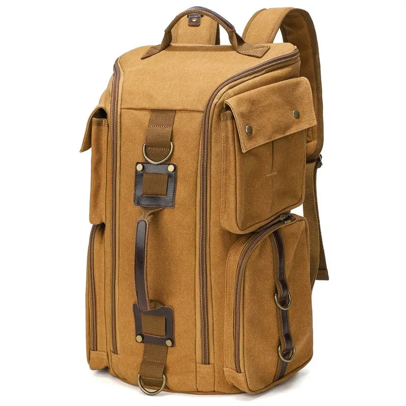 Harper | Spacious Canvas Travel Hiking Carry On Rucksack Laptop Backpack