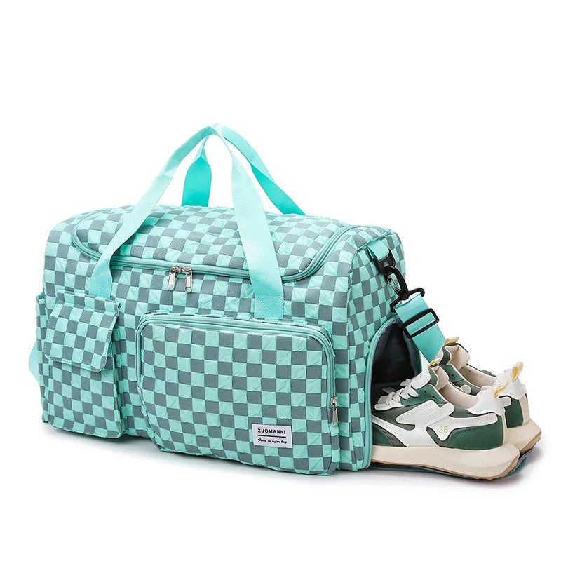 Isla | Large Checkerboard Weekender Overnight Travel Duffle Bag