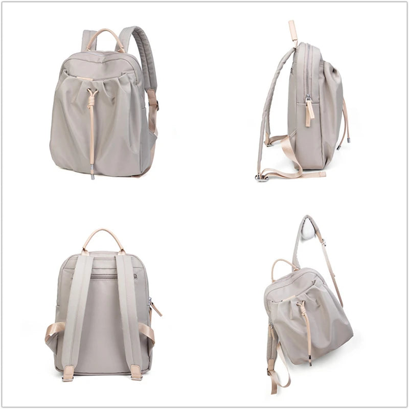 Chloe | Fashion Daypack with Pleated Drawstring Travel Laptop Backpack