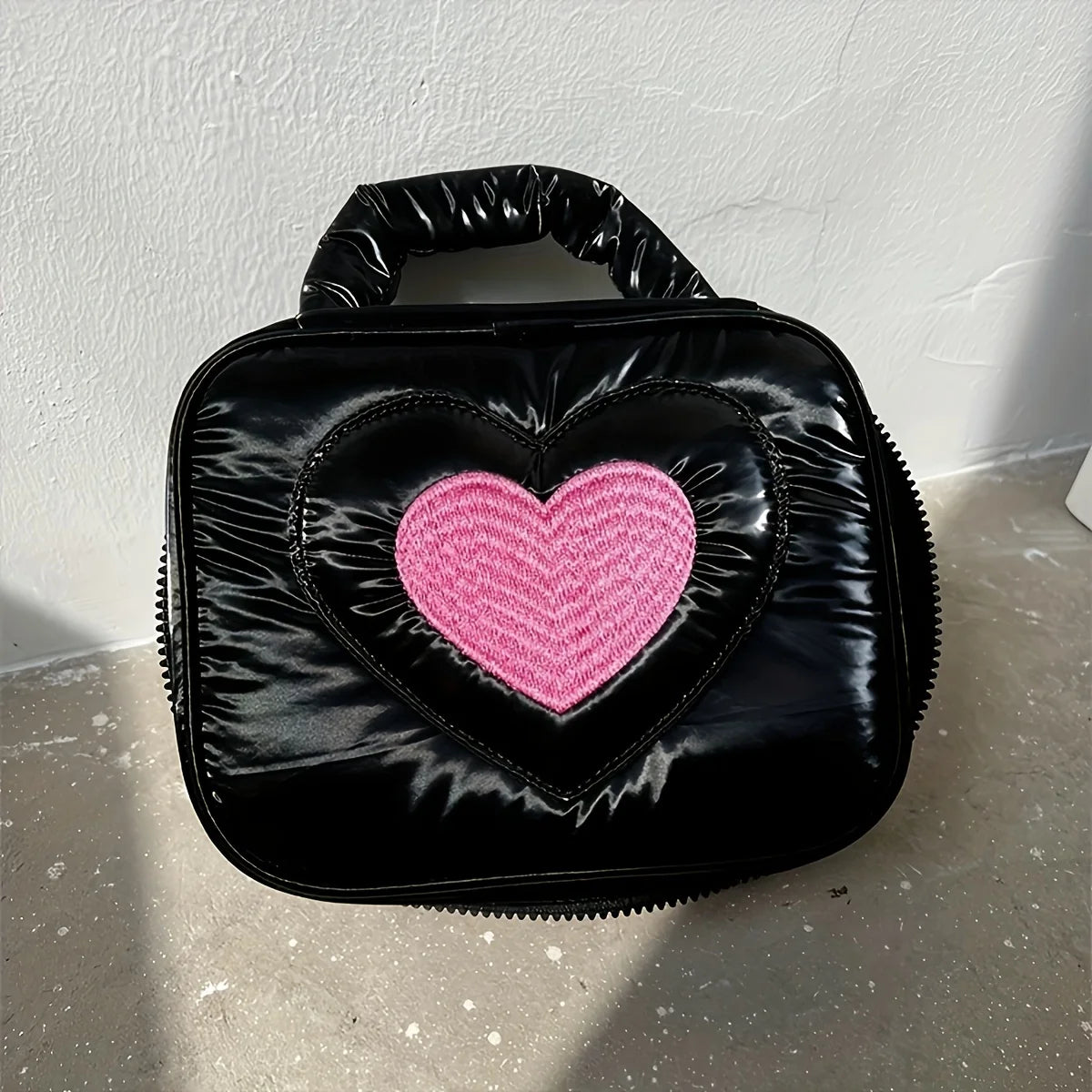 Penelope | Heart Embroidery Travel Cosmetic Makeup Toiletry Bag