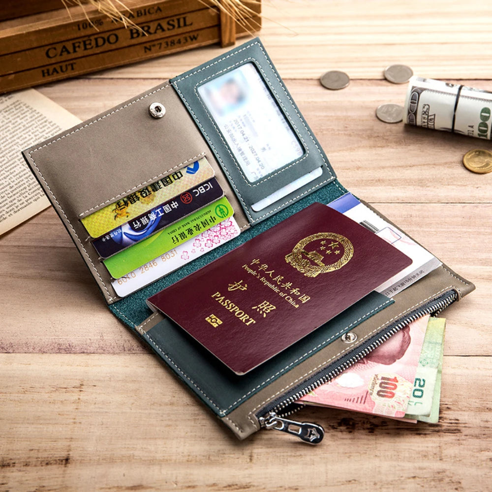 Oliver | Genuine Leather Anti-Theft Passport Holder Travel Wallet