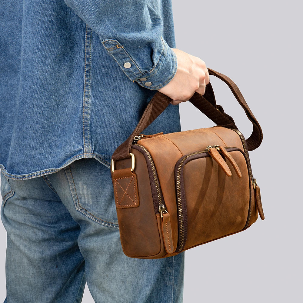 Ethan | Men's Vintage Leather Crossbody Sling Travel Bag