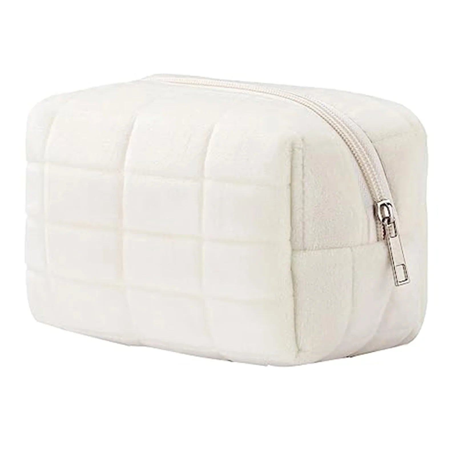 Daisy | Checkered Plush Makeup Bag Pouch