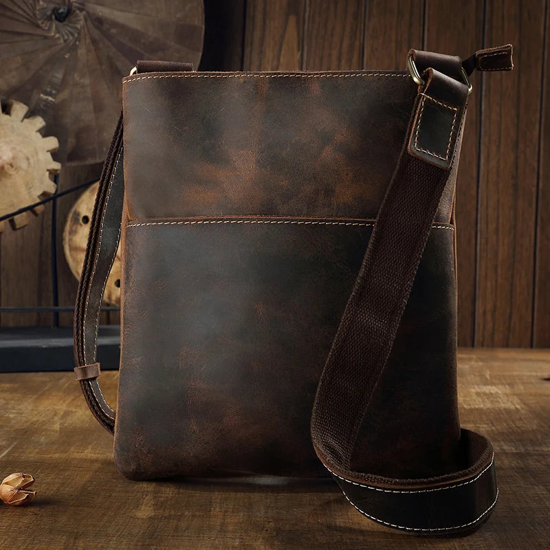 Liam | Vintage Leather Crossbody Sling Travel Bag