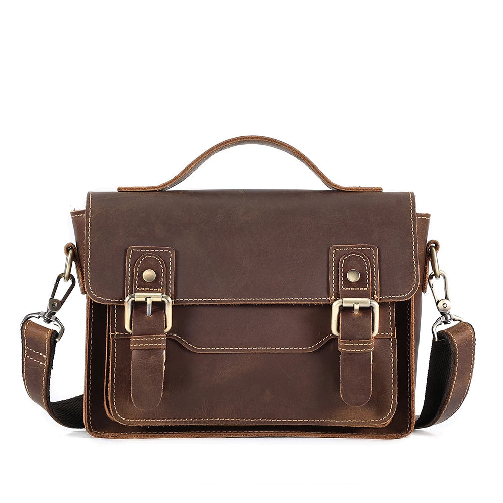 James | Men's Casual Leather Crossbody Messenger Satchel Bag