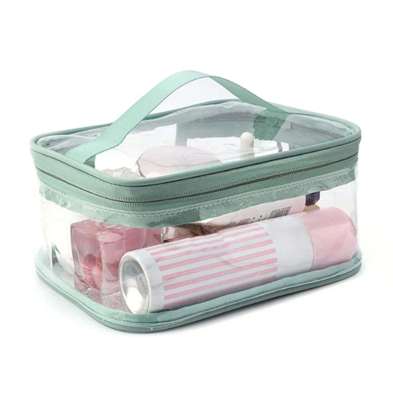 Valerie | Zippered Waterproof Clear Travel Makeup Cosmetic Toiletry Bag