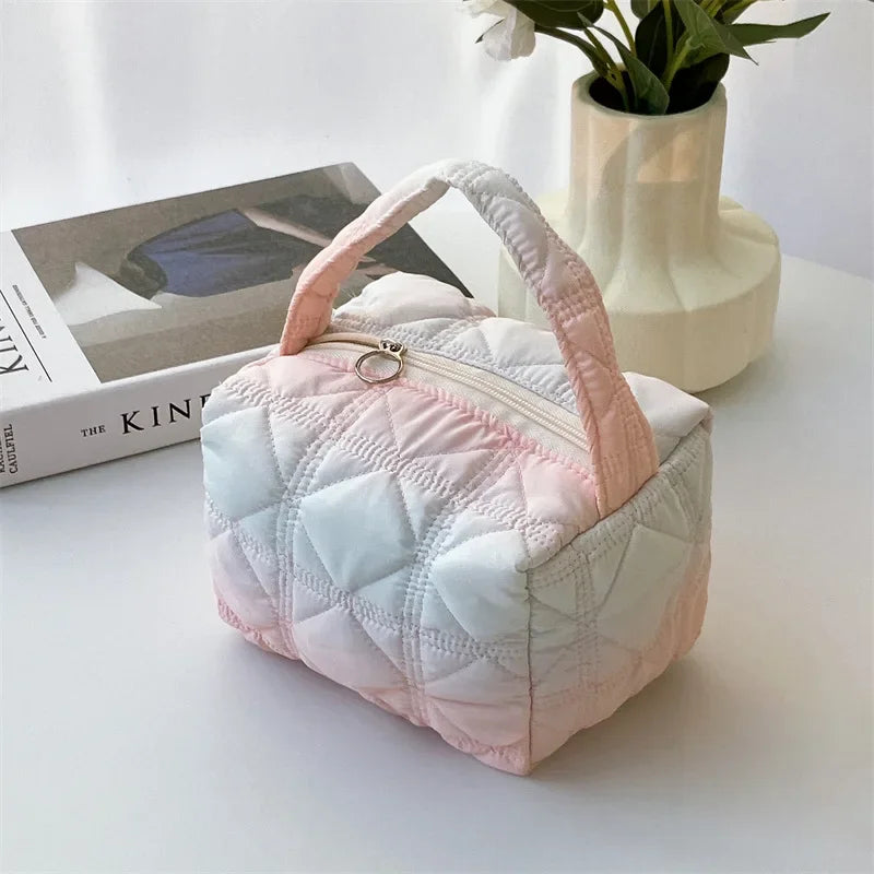 Emma | Quilted Travel Makeup Toiletry Bag