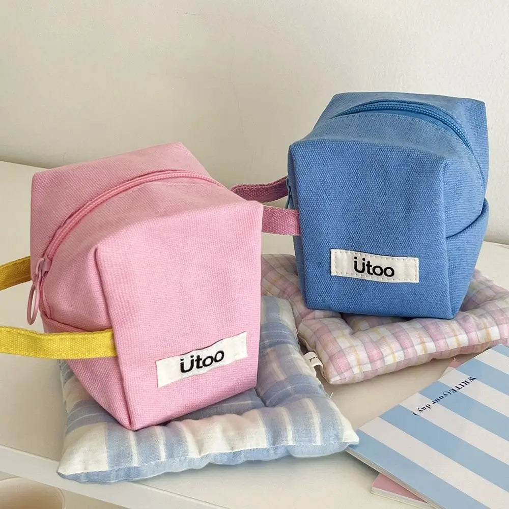 Lucy | Compact Canvas Cosmetic Makeup Toiletry Bag