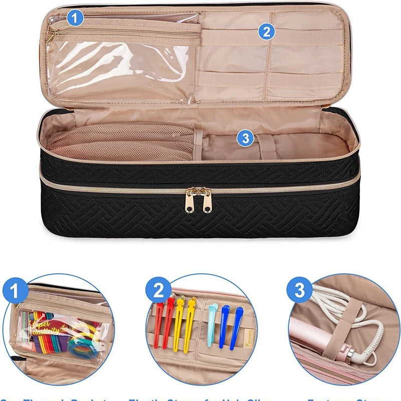 Shark | Double-Layer Hair Tool Cosmetic Makeup Organizer Bag