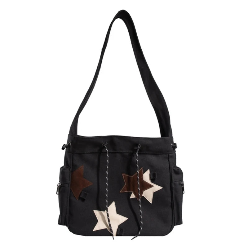 Luna | Y2K Star Canvas Crossbody Messenger Bag