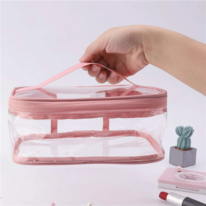 Valerie | Zippered Waterproof Clear Travel Makeup Cosmetic Toiletry Bag