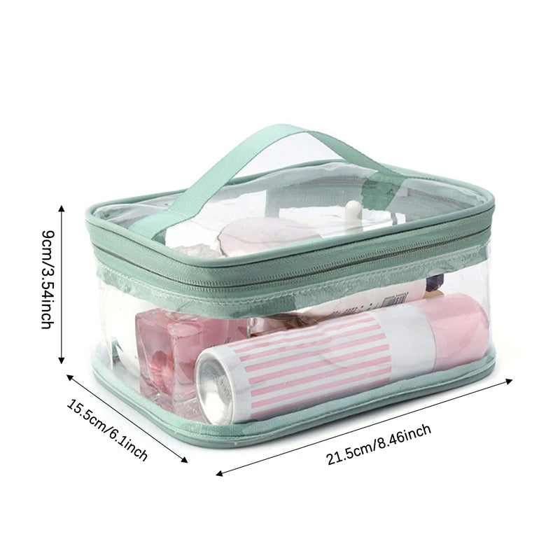 Valerie | Zippered Waterproof Clear Travel Makeup Cosmetic Toiletry Bag