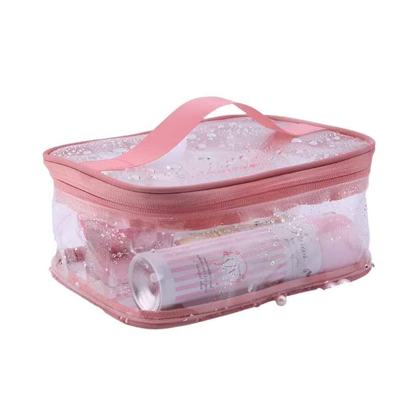 Valerie | Zippered Waterproof Clear Travel Makeup Cosmetic Toiletry Bag