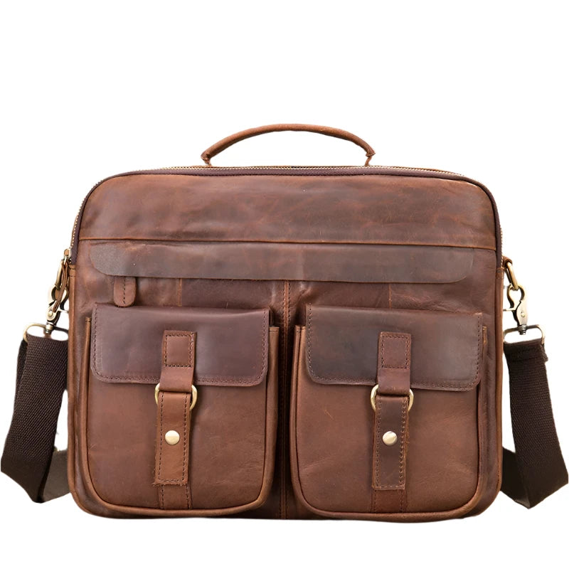 Alexander | Genuine Leather Briefcase Crossbody Messenger Travel Handbag