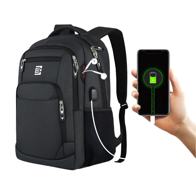 Alex | Slim Business Laptop Travel Hiking Backpack with USB Port