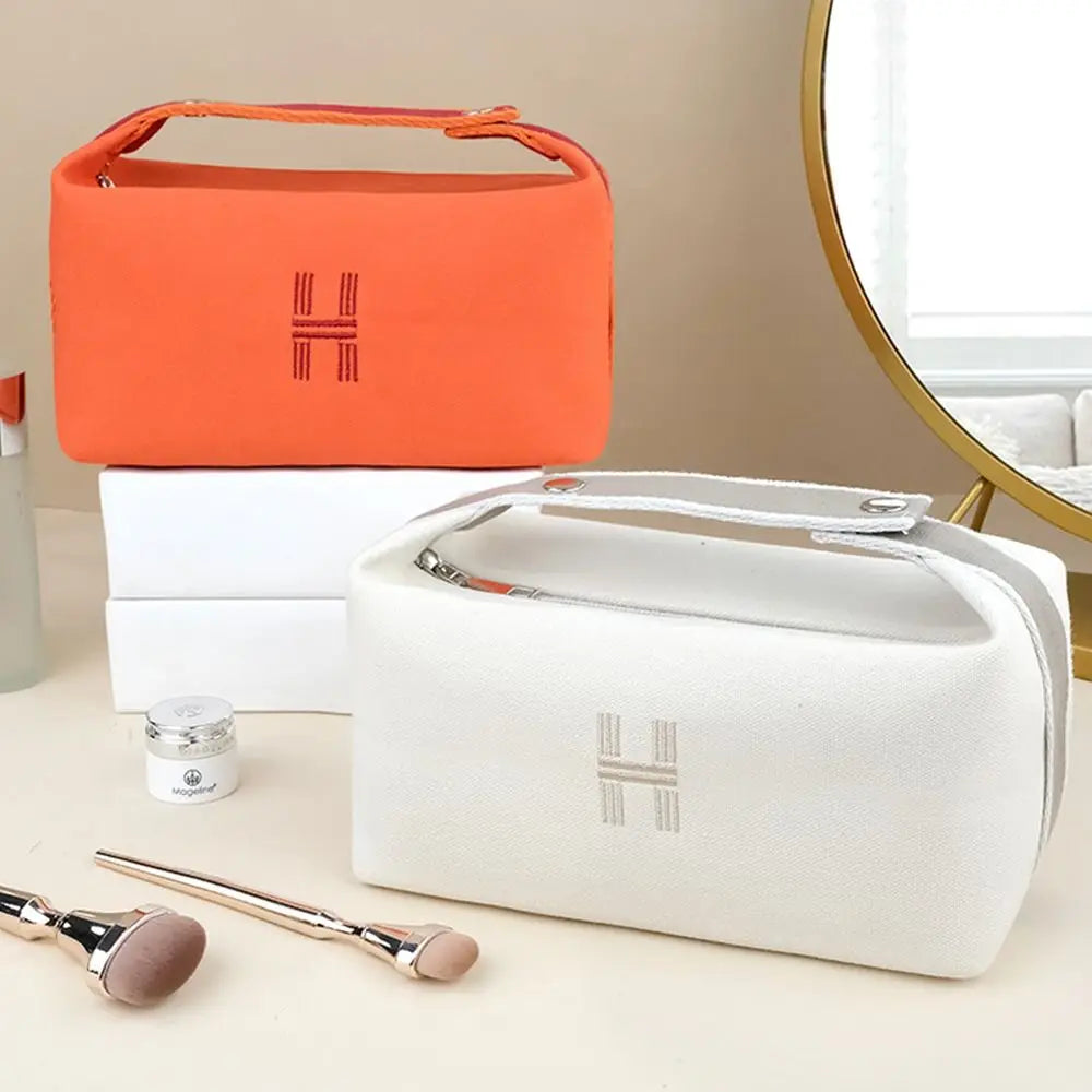 Luna | Portable Canvas Multi-Compartments Cosmetic Makeup Toiletry Bag