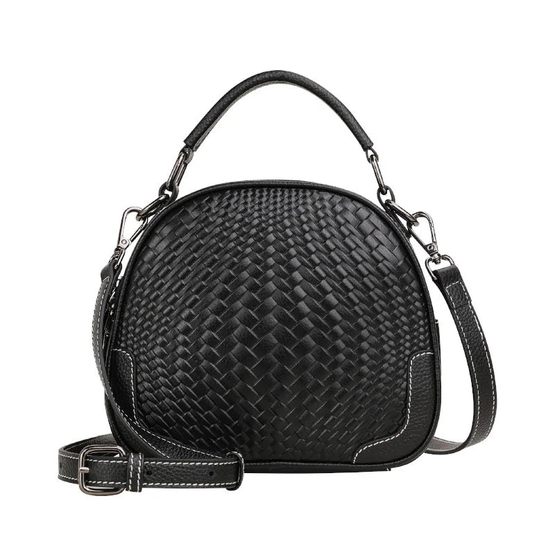 Lara | Chic Genuine Leather Round Crossbody Sling Handbag