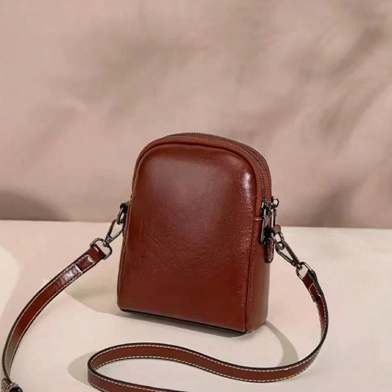 Olivia | Women's Vintage Leather Small Crossbody Sling Bag