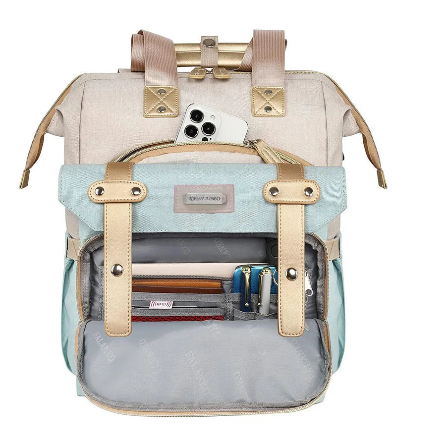 Grace | Oxford Fabric Large Travel Laptop Backpack with USB Charging Port