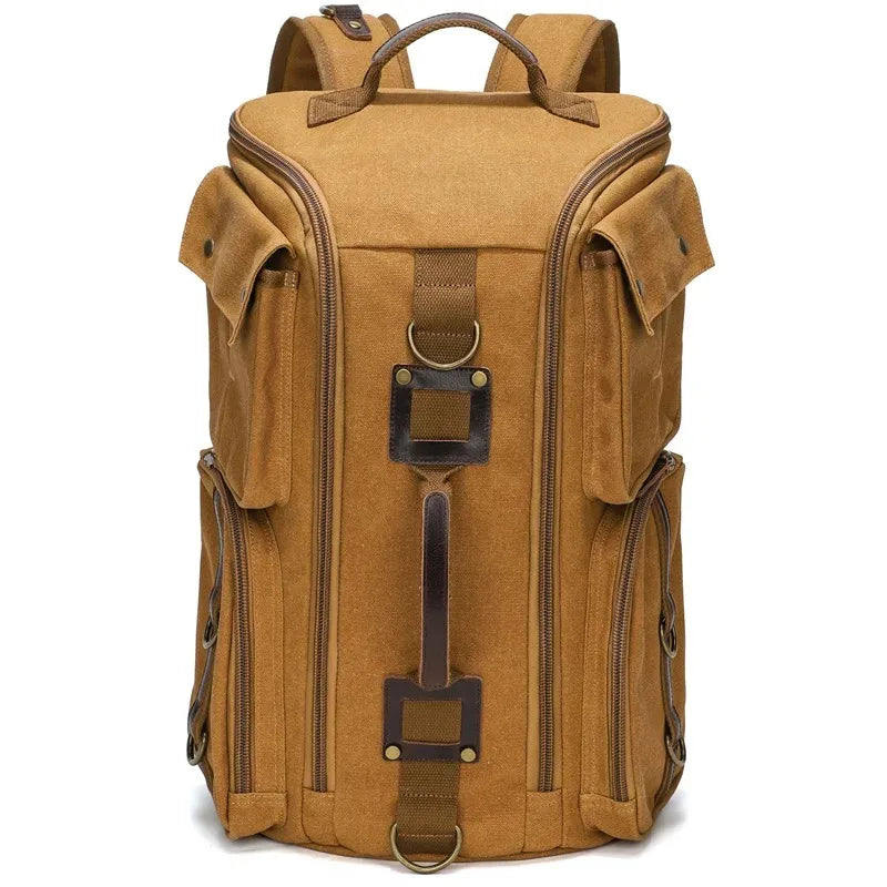 Harper | Spacious Canvas Travel Hiking Carry On Rucksack Laptop Backpack