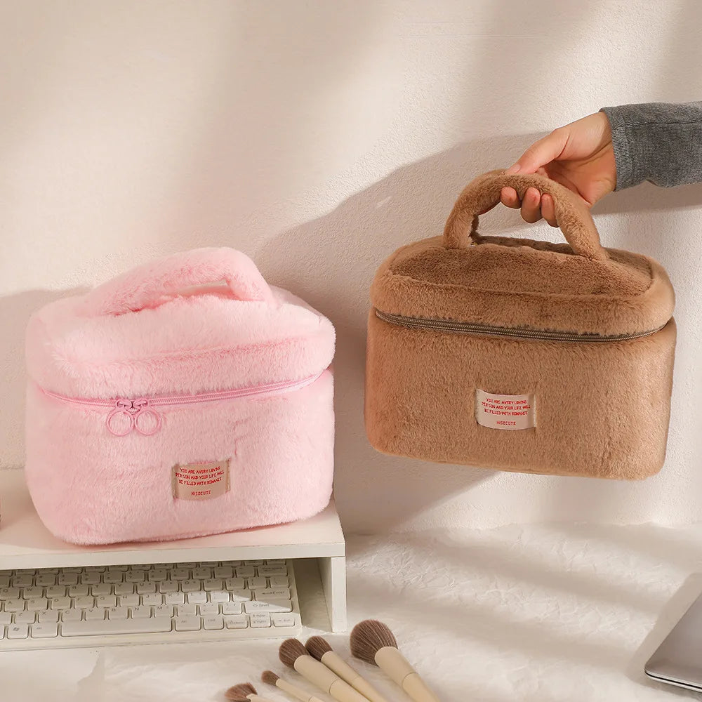 Audrey | Women's Large Capacity Plush Cosmetic Makeup Bag Organiser