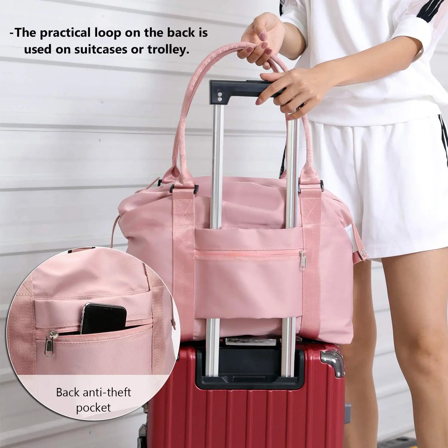 Sophie | Women's Travel Weekender Overnight Garment Duffle Bag with Trolley Sleeve