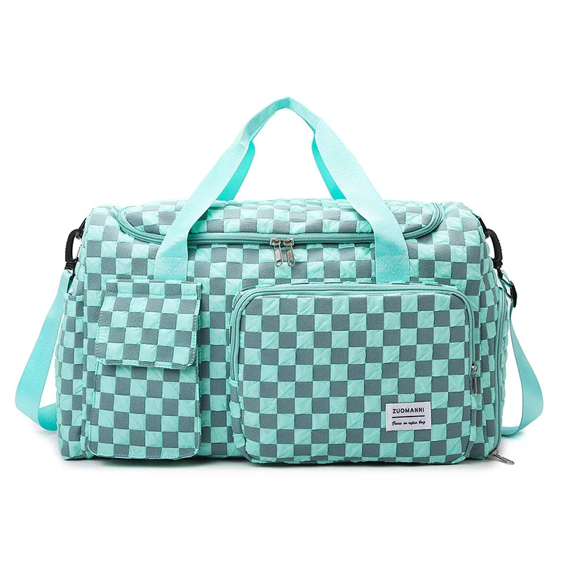 Isla | Large Checkerboard Weekender Overnight Travel Duffle Bag