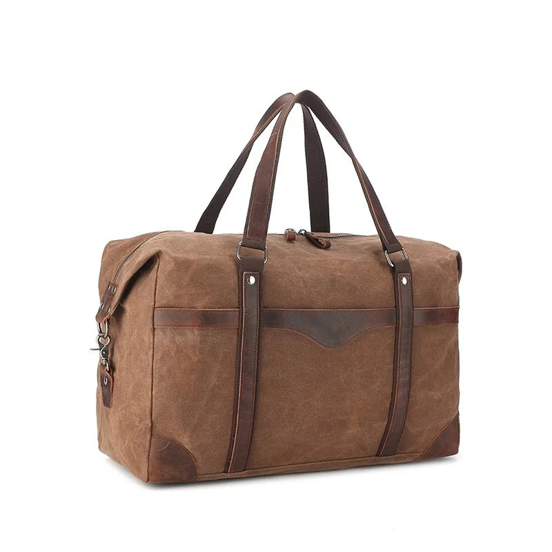 Vince | Large Waxed Canvas Travel Weekender Garment Duffle Bag