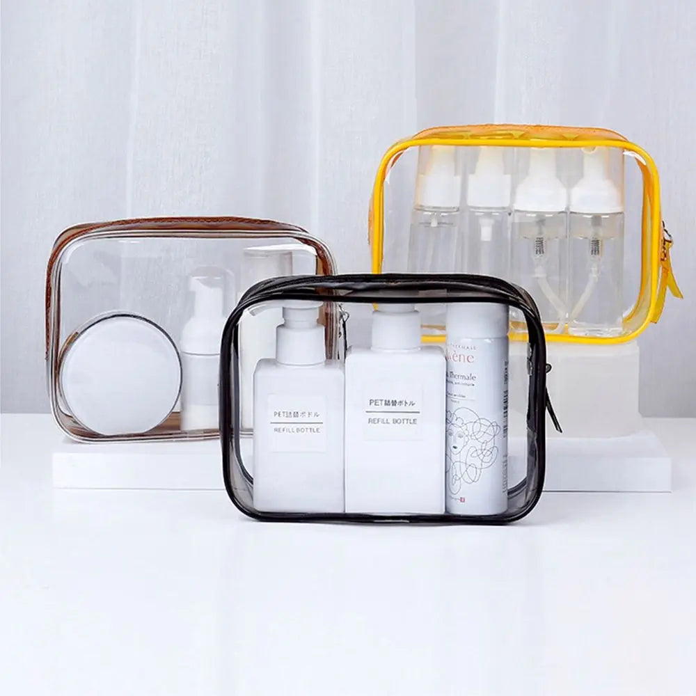 Sam | Clear Plastic Zippered Toiletry Makeup Cosmetic Carry Pouch Bag