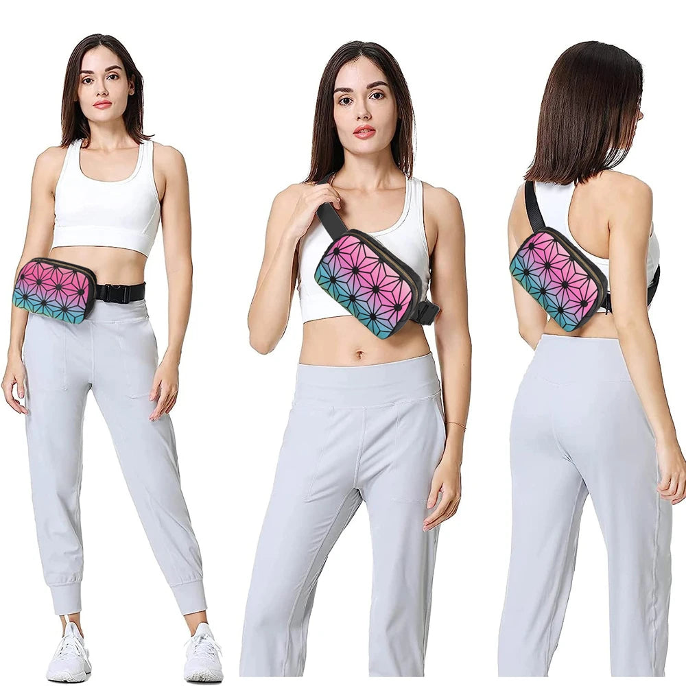 Luna | Holographic Geometric Travel Crossbody Waist Bum Bag