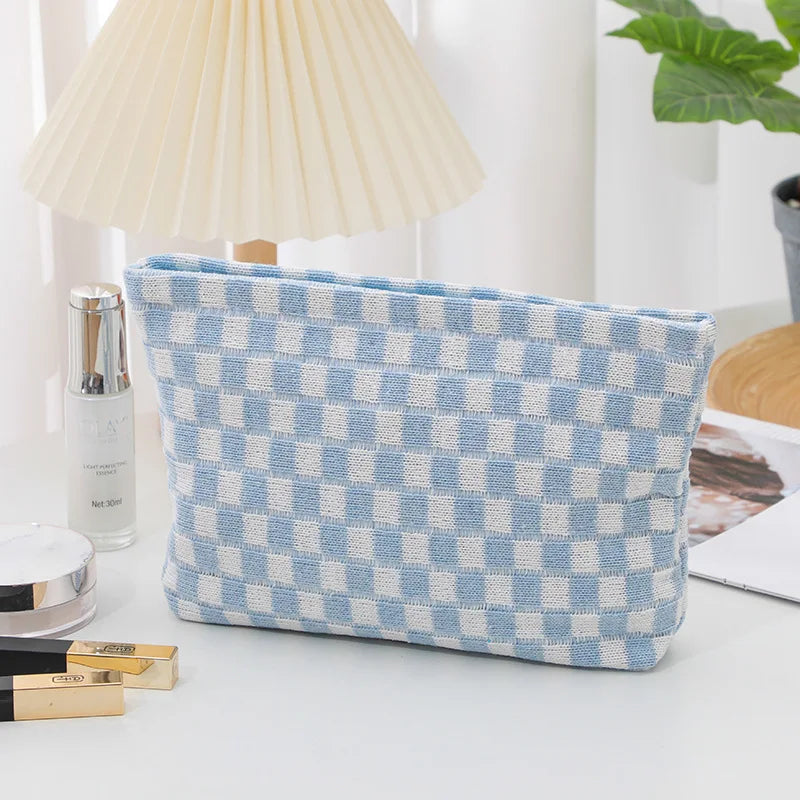 Emersyn | Checkered Aesthetic Cosmetic Makeup Bag