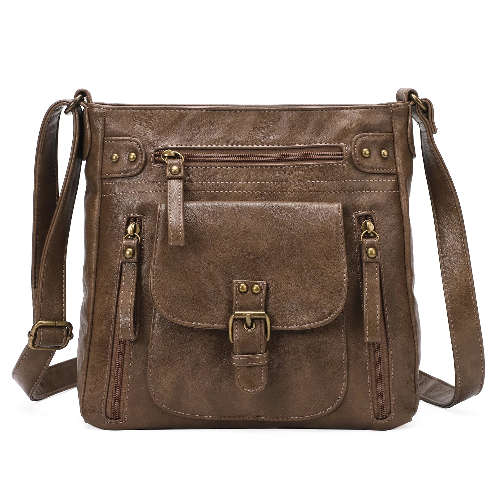 Sienna | Women's Multi-Pocket PU Leather Crossbody Messenger Bag