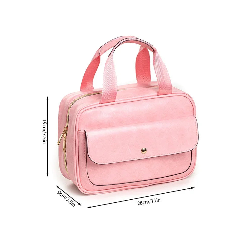 Luna | Hanging PU Leather Cosmetic Toiletry Bag