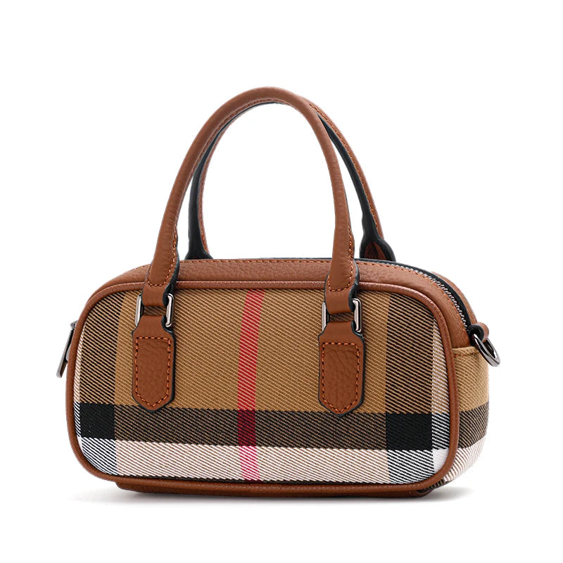 Lily | Vintage Plaid Canvas Crossbody Handbag