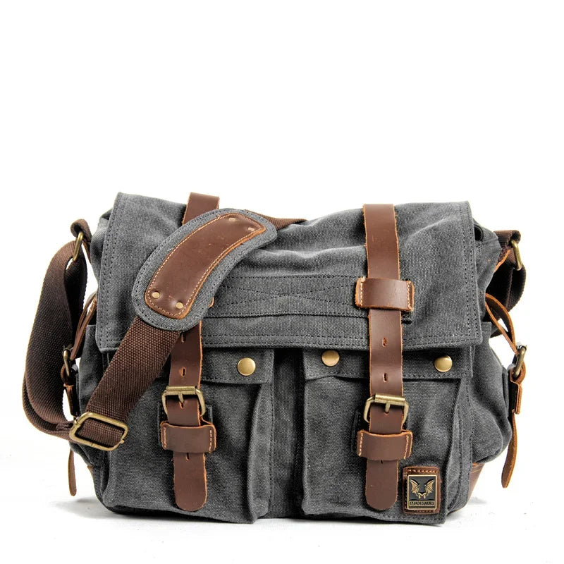 Logan | Rugged Canvas Men's Crossbody Messenger Bag