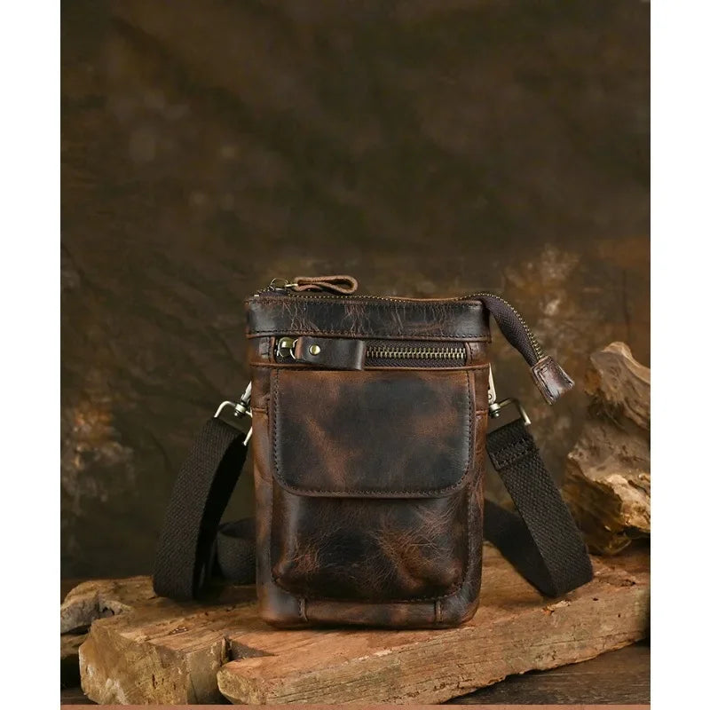 James | Retro Genuine Leather Small Crossbody Bag