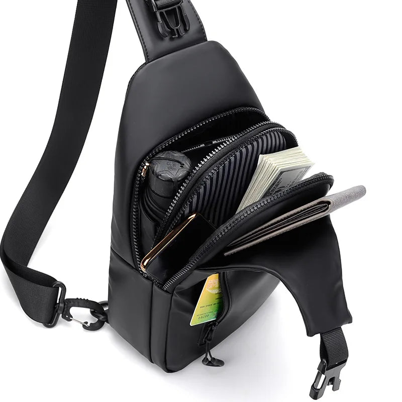 Ash | Waterproof Travel Crossbody Sling Bag With USB Port