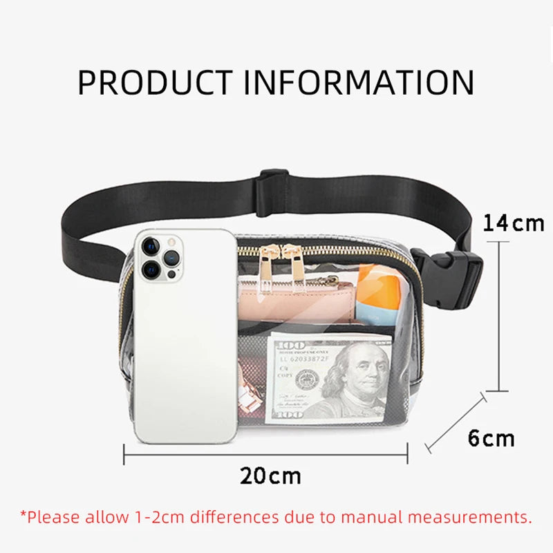 Melanie | Transparent Waterproof Crossbody Waist Bum Bag