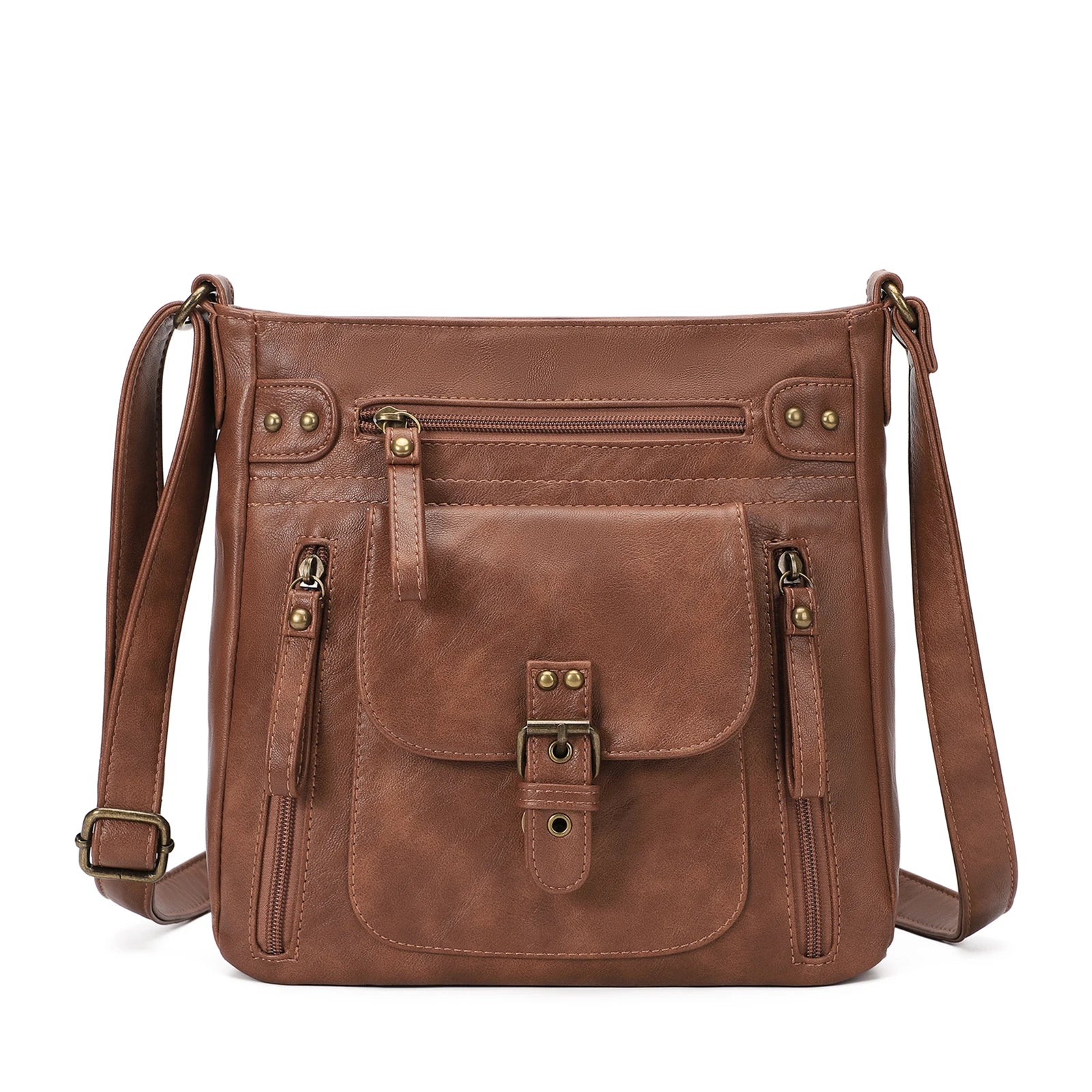 Sienna | Women's Multi-Pocket PU Leather Crossbody Messenger Bag