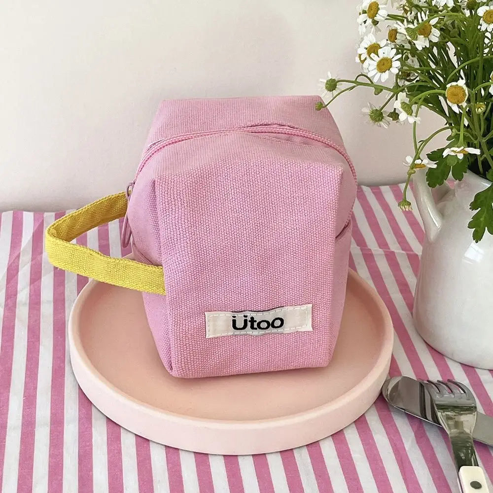 Lucy | Compact Canvas Cosmetic Makeup Toiletry Bag