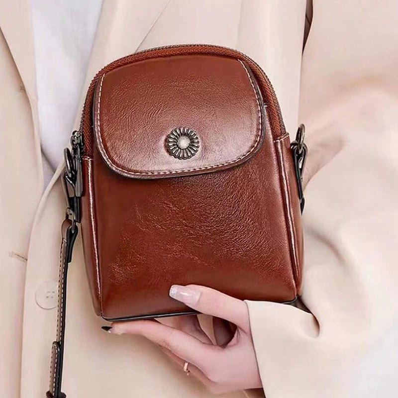 Olivia | Women's Vintage Leather Small Crossbody Sling Bag