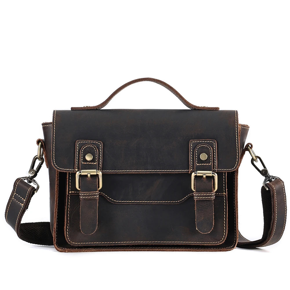 James | Men's Casual Leather Crossbody Messenger Satchel Bag