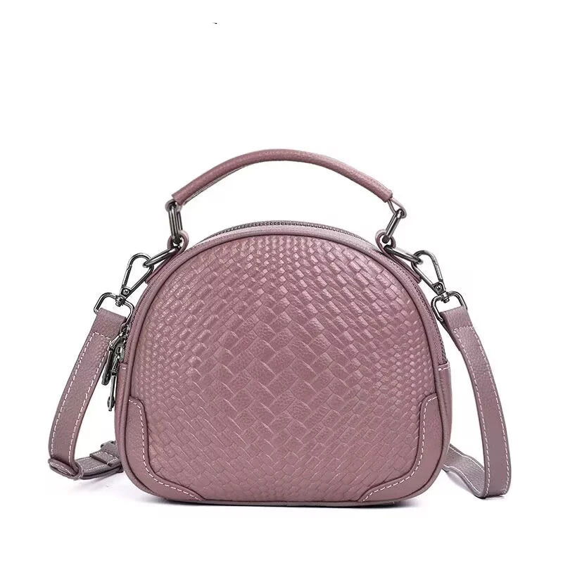 Lara | Chic Genuine Leather Round Crossbody Sling Handbag