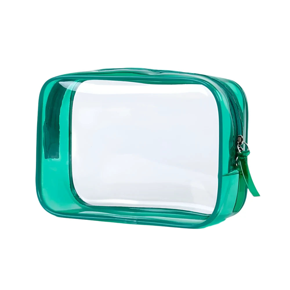 Sam | Clear Plastic Zippered Toiletry Makeup Cosmetic Carry Pouch Bag