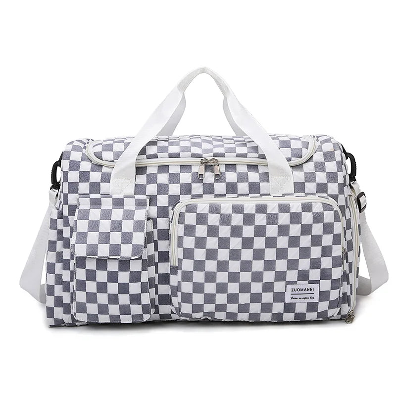 Isla | Large Checkerboard Weekender Overnight Travel Duffle Bag